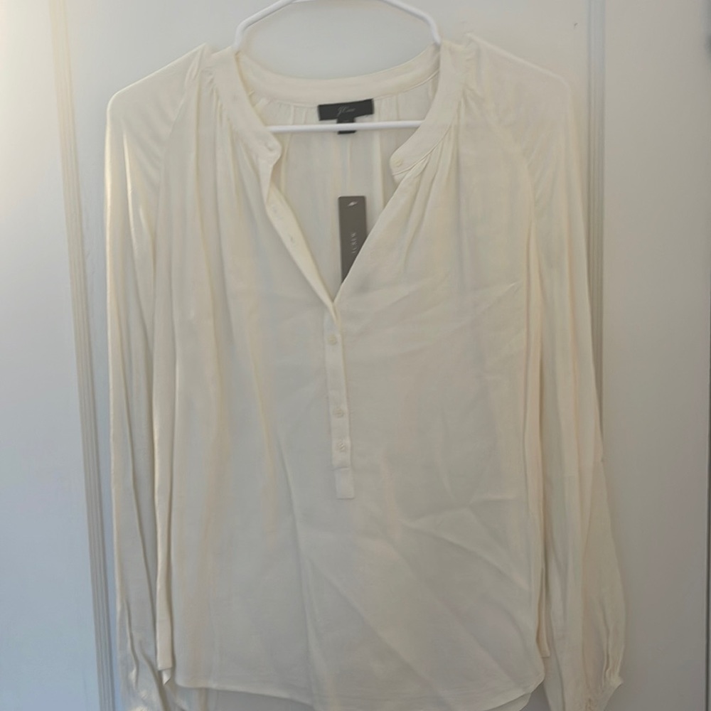 Jcrew cream tunic blouse